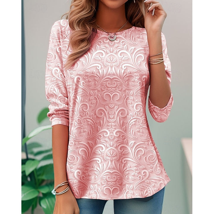 Noelle | Elegant Blommig Långärmad Tunika
