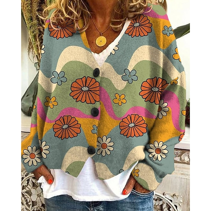 Hazel | Blommig Öppen Framsidan Cardigan