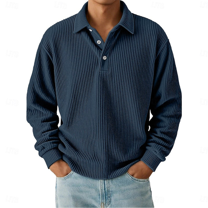 Wallace | Texturerad långärmad polo