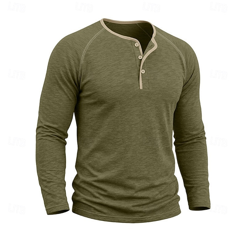 Owen | Klassisk Button Henley Skjorta
