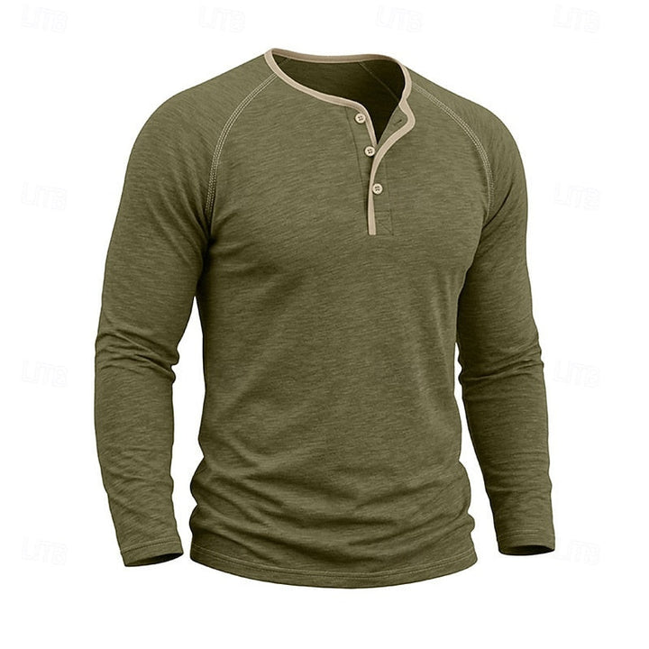 Owen | Klassisk Button Henley Skjorta