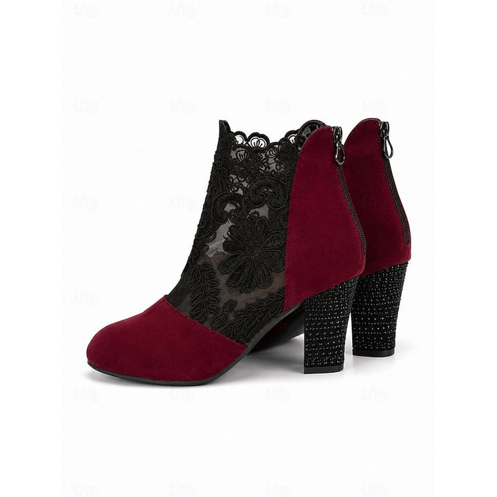 Belinda | Ankelboots med spetsdetalj