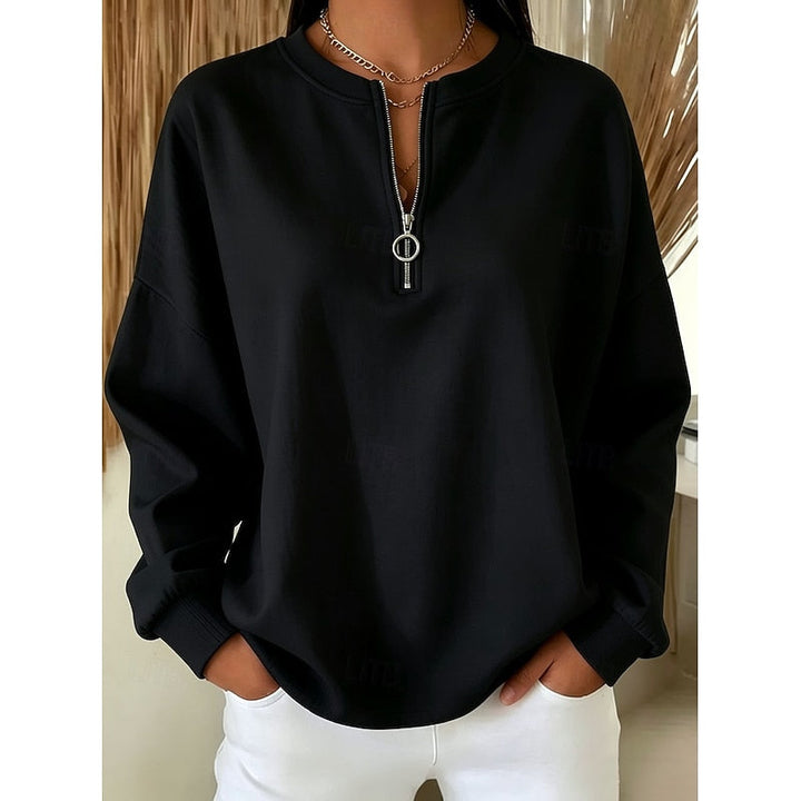 Adeline | Quarter-Zip Hög-Hals Sweatshirt