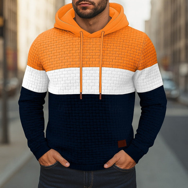 Hollis | Färgblock Texturerad Hoodie