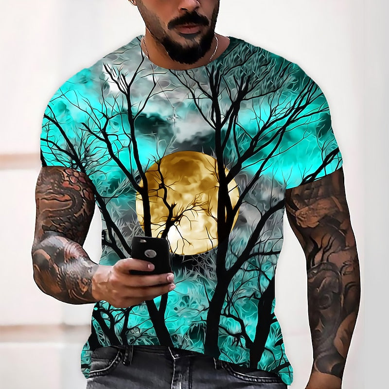 Jonah | Halloween Måne Grafisk Crew Neck T-Shirt
