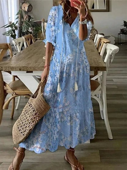 Sommar | Lätt Boho Smickrande Klänning