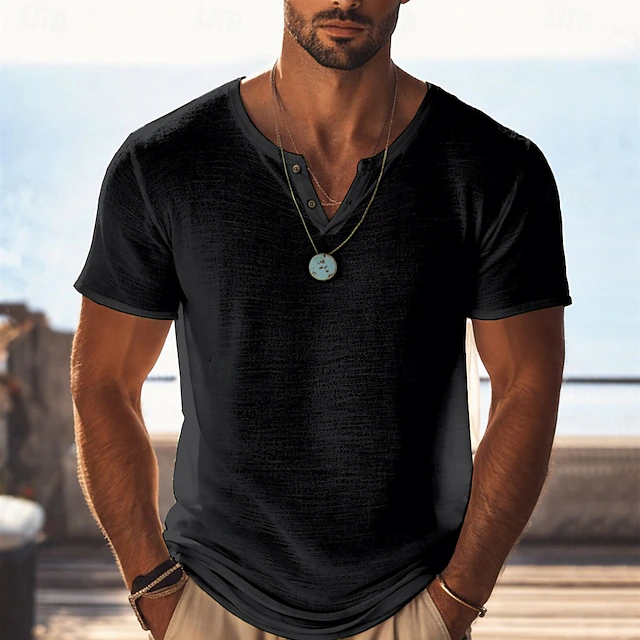 Oliver | Avslappnad Henley T-Shirt