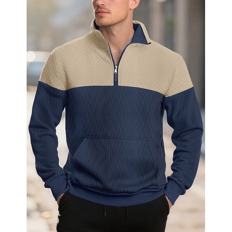 Braxton | Texturerad Quarter-Zip Sweatshirt