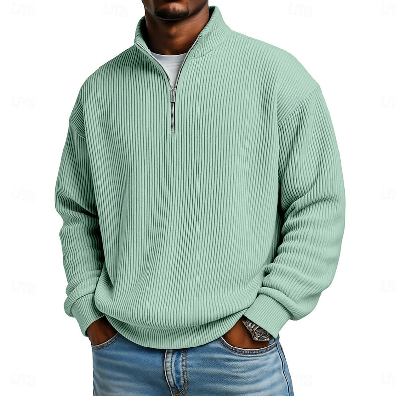 Harlan | Ribbad Quarter-Zip Pullover
