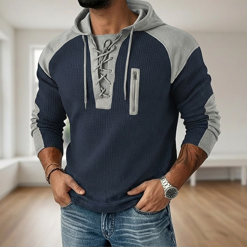 Wesley | Snörning Hoodie med Huva