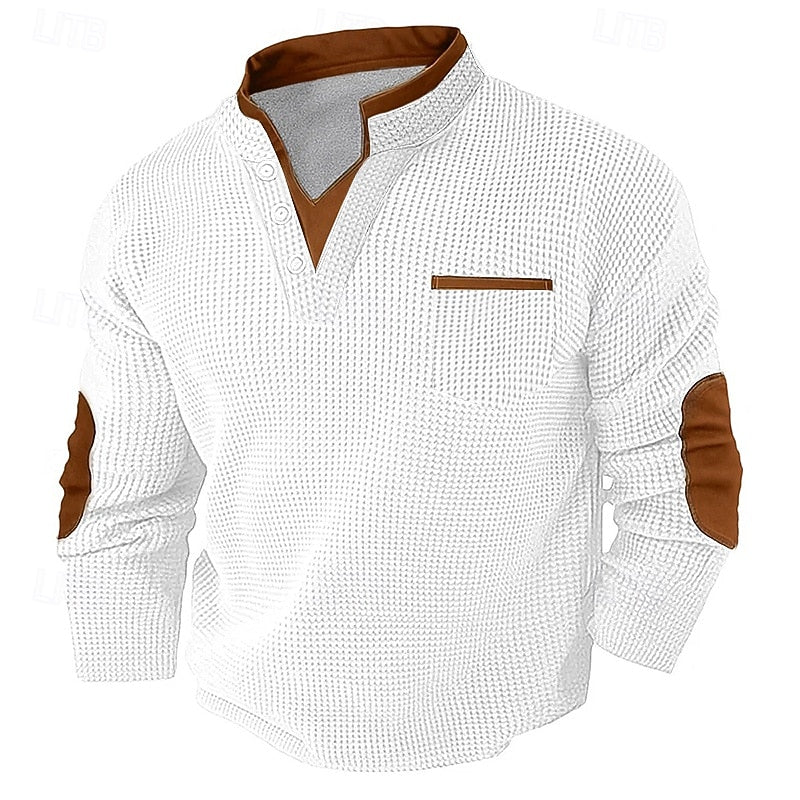Russell | Texturerad Waffle Henley Skjorta