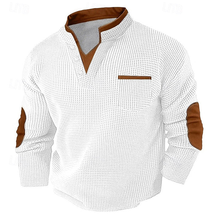 Russell | Texturerad Waffle Henley Skjorta