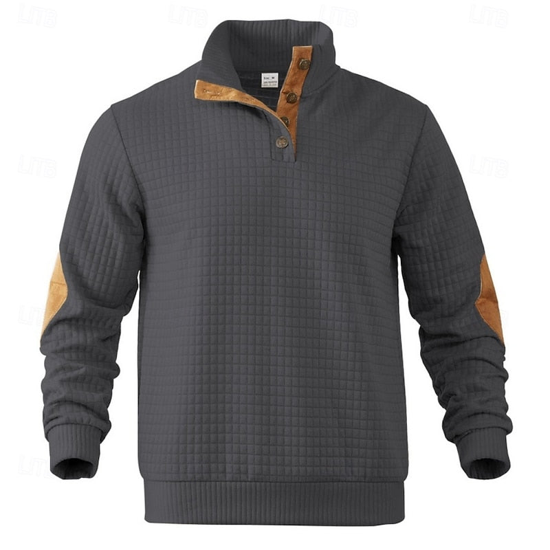 Garrett | Texturerad Pullover med Stående Krage