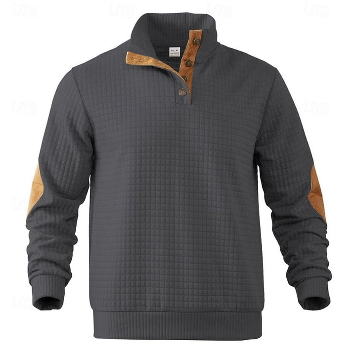 Garrett | Texturerad Pullover med Stående Krage