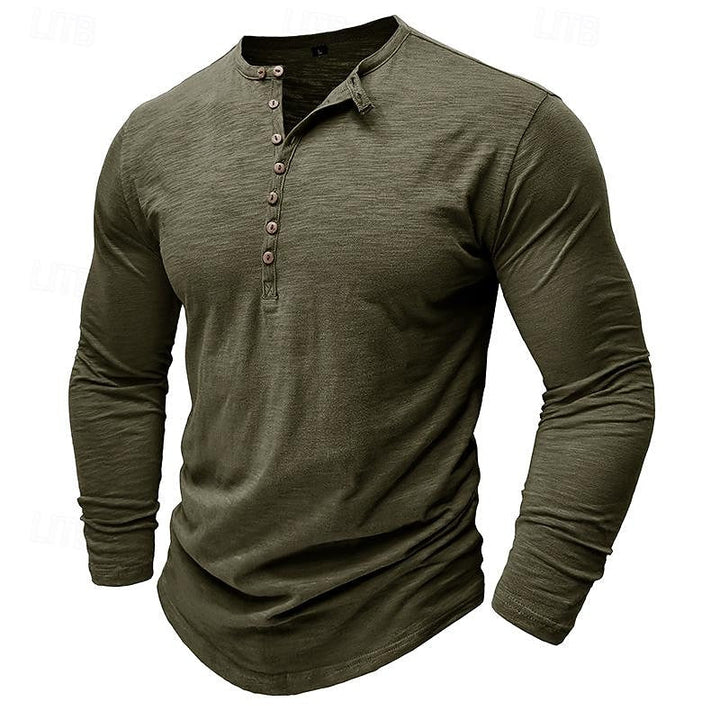 Ashton | Klassisk långärmad Henley-tröja