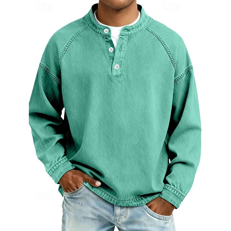 Colby | Vintage Tvättad Henley Skjorta