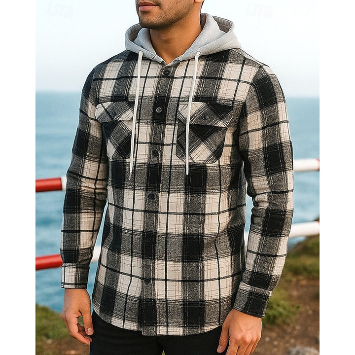 Emory | Robust Hooded Rutigt Skjorta Jacka