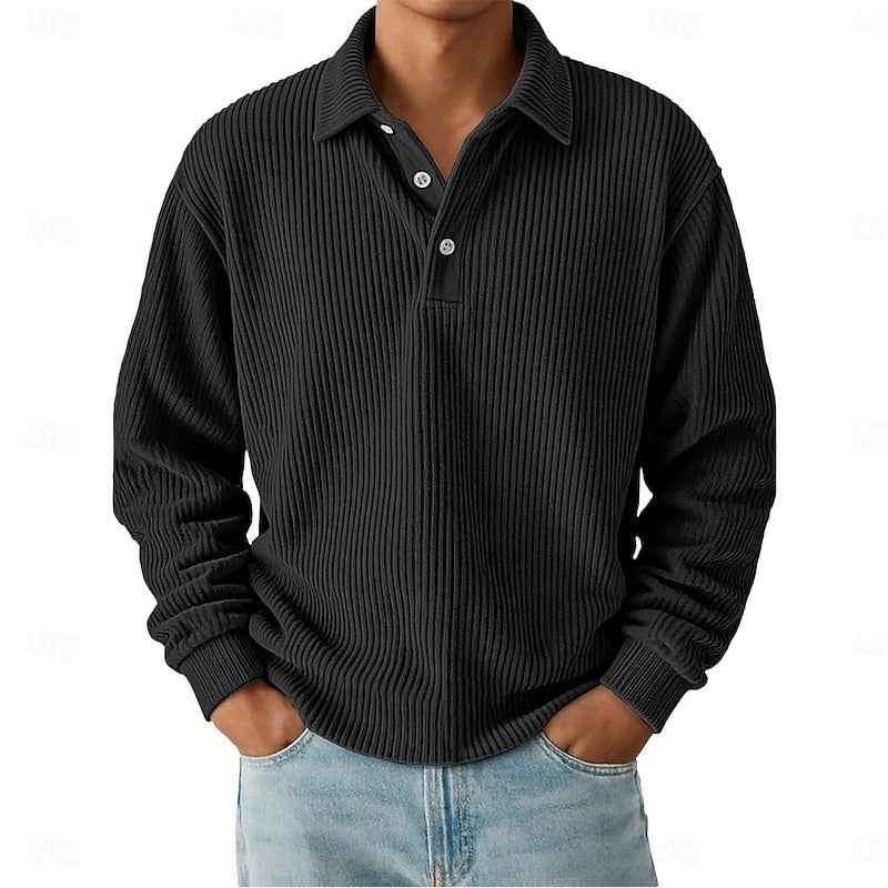 Wallace | Texturerad långärmad polo