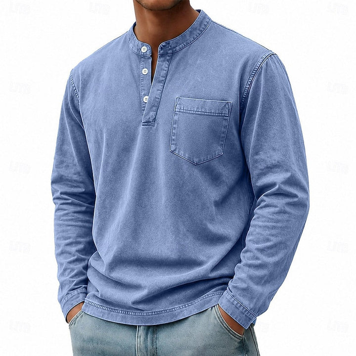 Blaine | Vintage Tvättad Henley Skjorta