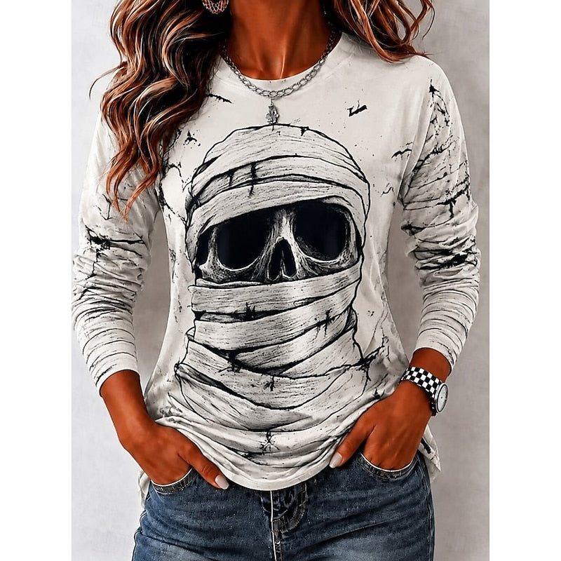 Selene | Halloween Skalle Långärmad Topp