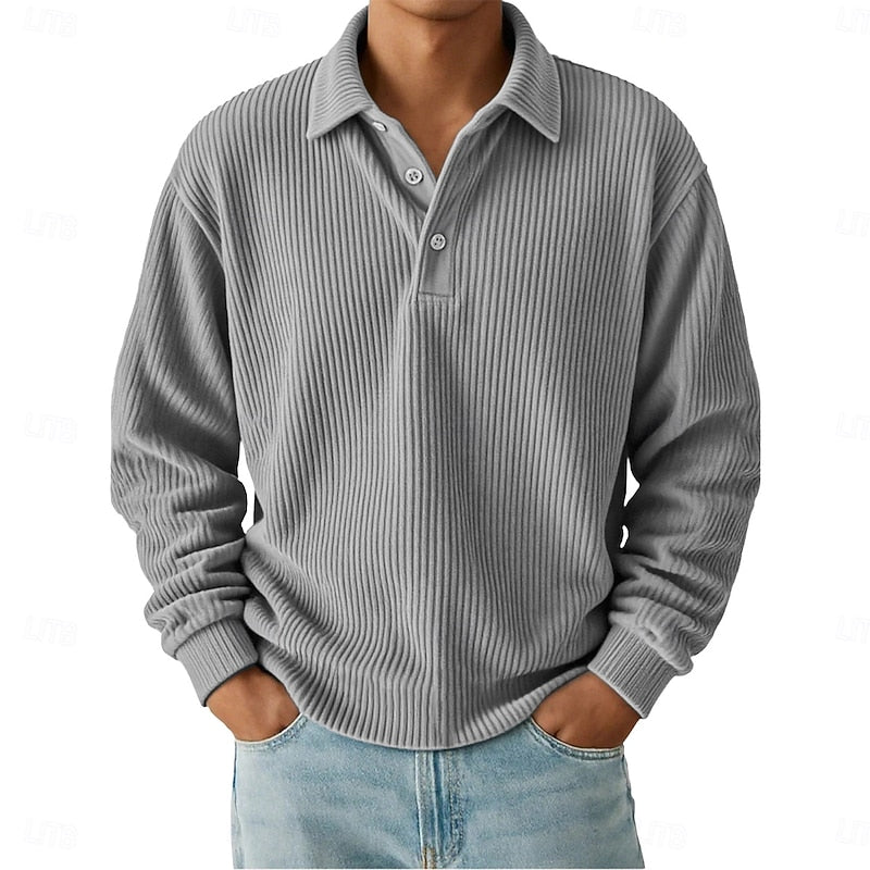 Wallace | Texturerad långärmad polo