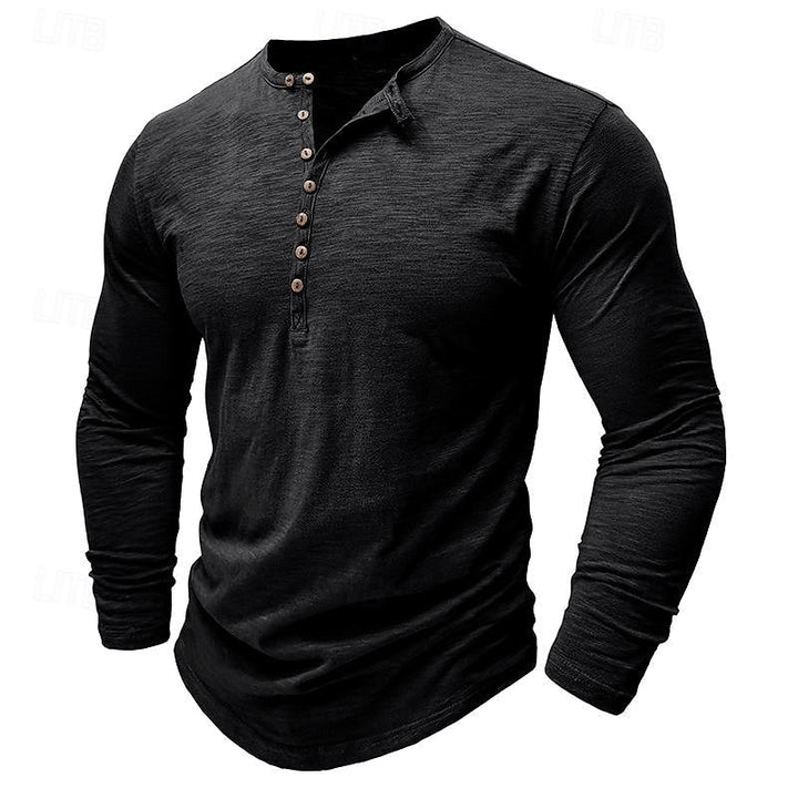 Ashton | Klassisk långärmad Henley-tröja