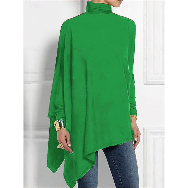 Evelyn | Draperad Asymmetrisk Turtleneck Topp