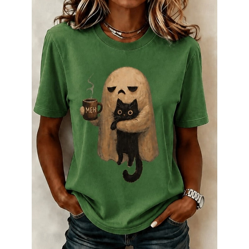 Phoebe | Spök-katt Halloween T-shirt