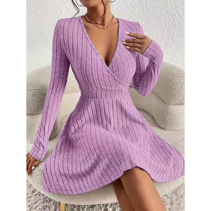 Yvonne | Wrap-Neck A-Line Klänning