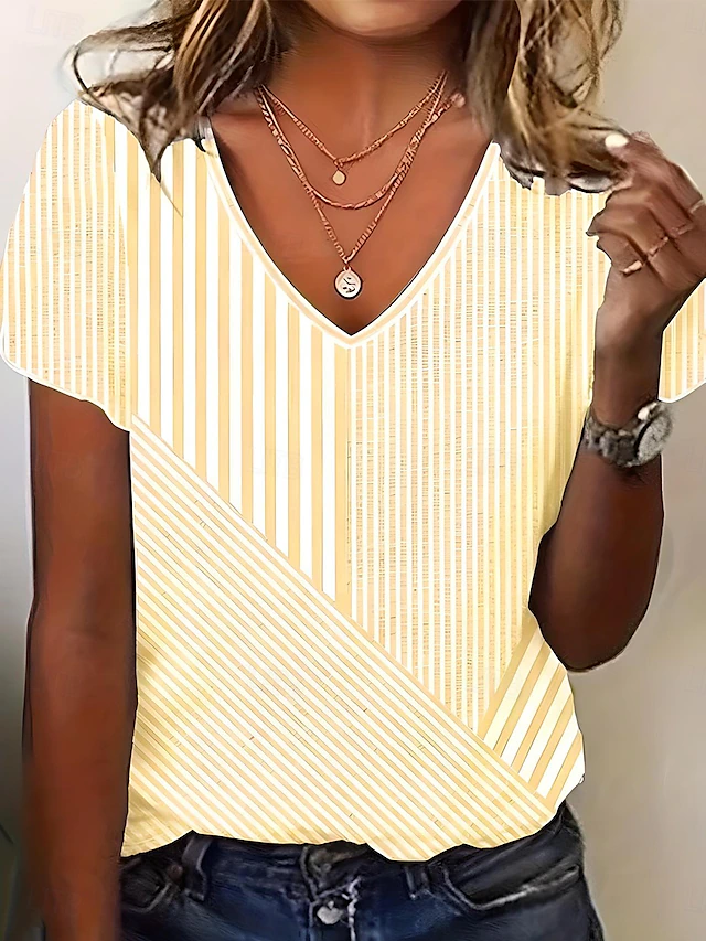 Blythe | Randig V-ringad Topp