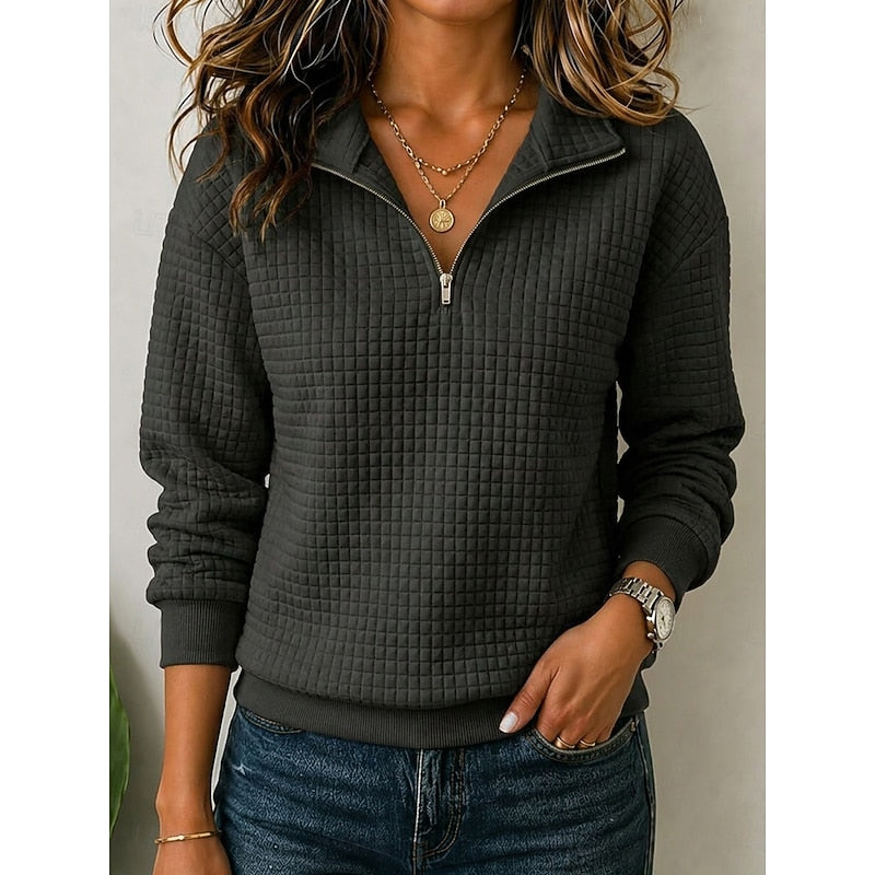 Annette | Texturerad Quarter-Zip Pullover