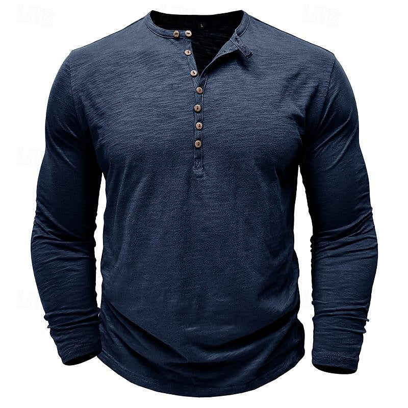 Ashton | Klassisk långärmad Henley-tröja