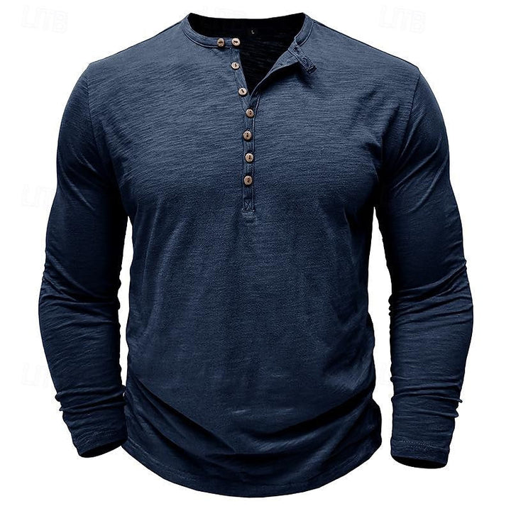 Ashton | Klassisk långärmad Henley-tröja