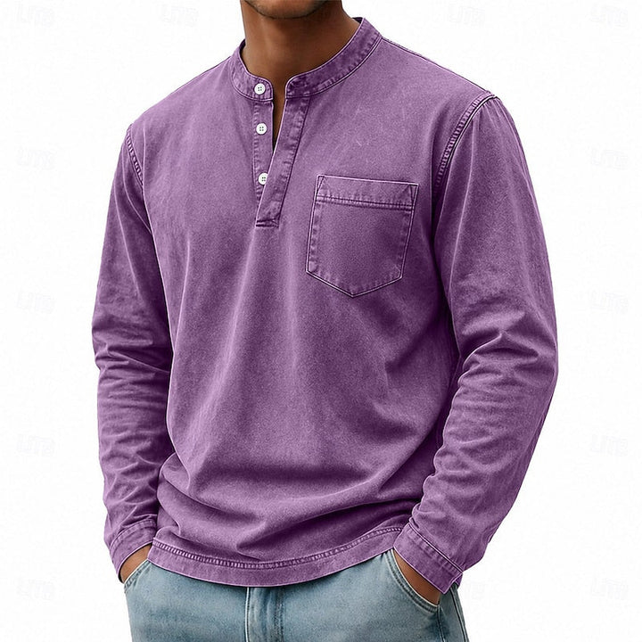 Blaine | Vintage Tvättad Henley Skjorta