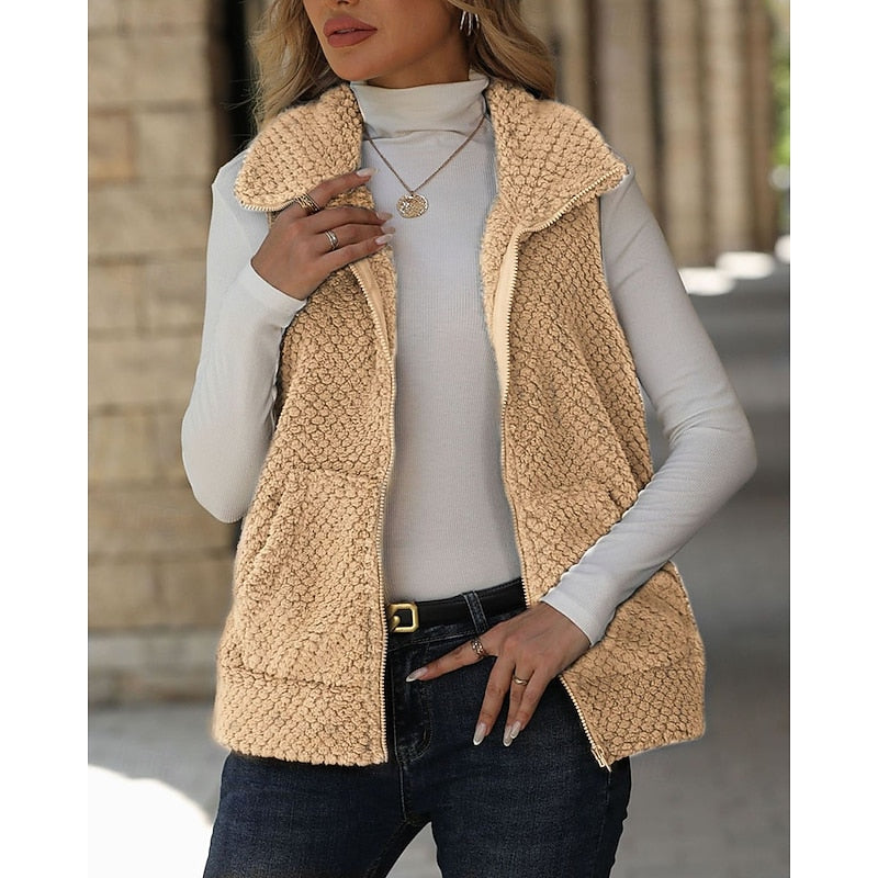 Willow | Mysig Texturerad Zip Väst