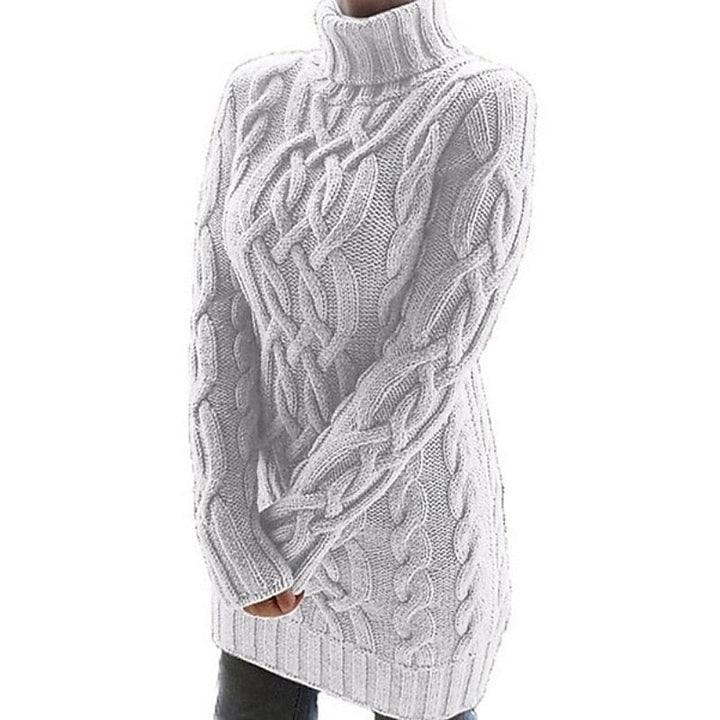 Thea | Kabeltexturerad Turtleneck Klänning
