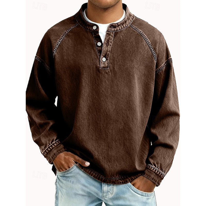 Colby | Vintage Tvättad Henley Skjorta