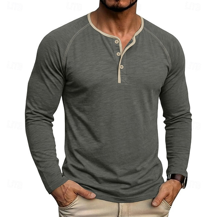 Owen | Klassisk Button Henley Skjorta